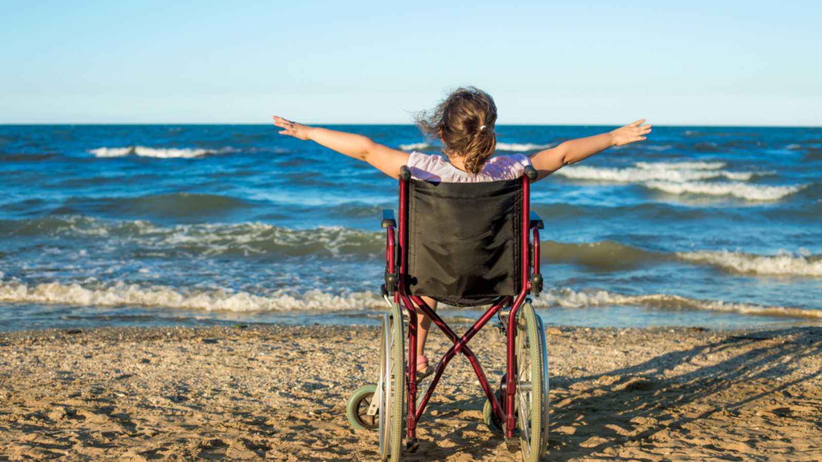 Disabled child in Beach