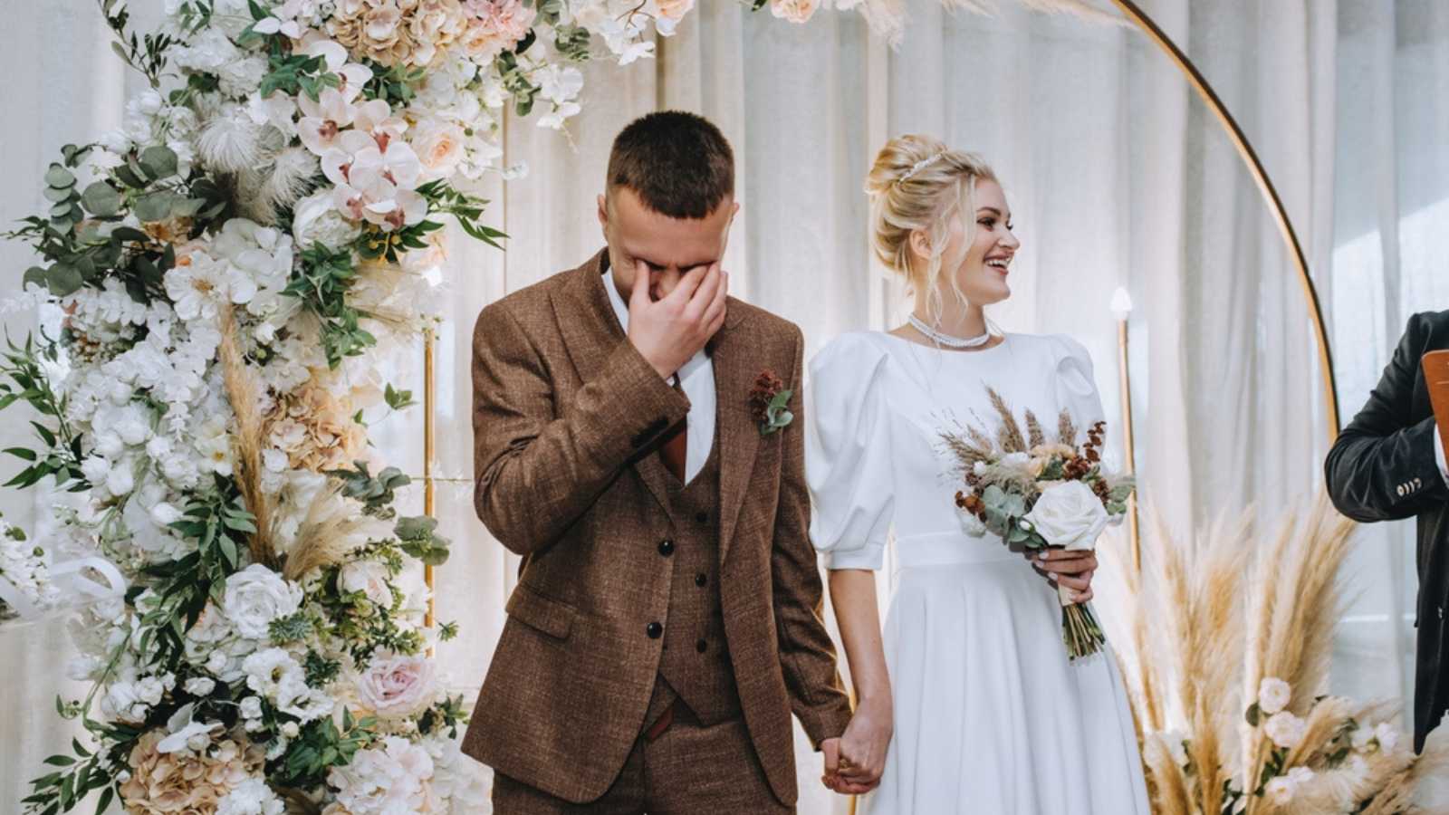 Groom in tears on wedding day