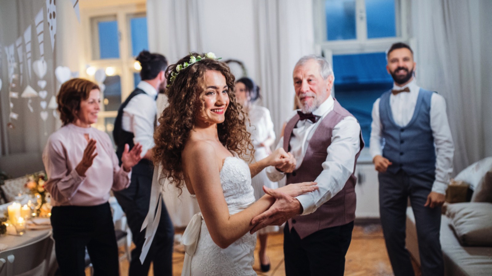 Father and daughter dancing